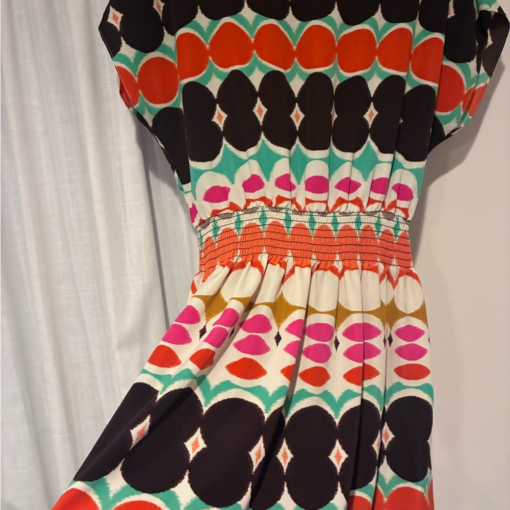 Tiana B Colorful Geometric Print Waist Dress - size 10